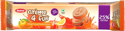 Dukes Crème 4 Fun Orange flavoured Sandwich Biscuits (150g)