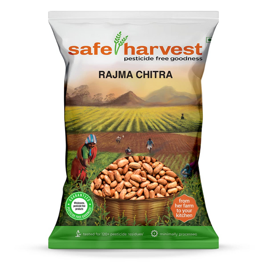 Safe Harvest Pesticide-Free Rajma Chitra | Vegan | Gluten Free - 500g