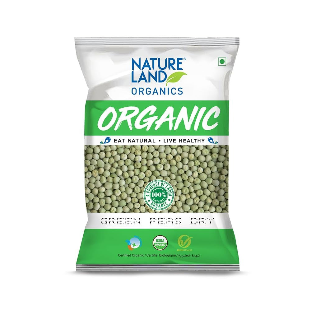 Natureland Organics Green Peas 500 Gm - Organic Healthy Peas