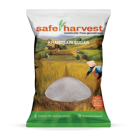 Safe Harvest Pesticide-Free Khandsari Sugar | Artisanal | No Artificial Flavors - 1Kg