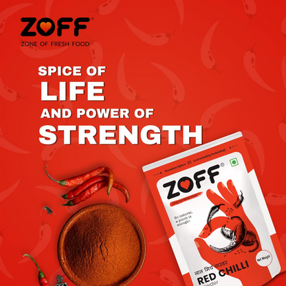 Zoff Red Chilli Powder 500g| 100% Natural No Added Color | No Added Preservatives | Premium Zip Lock Pouch | Net weight - 500g