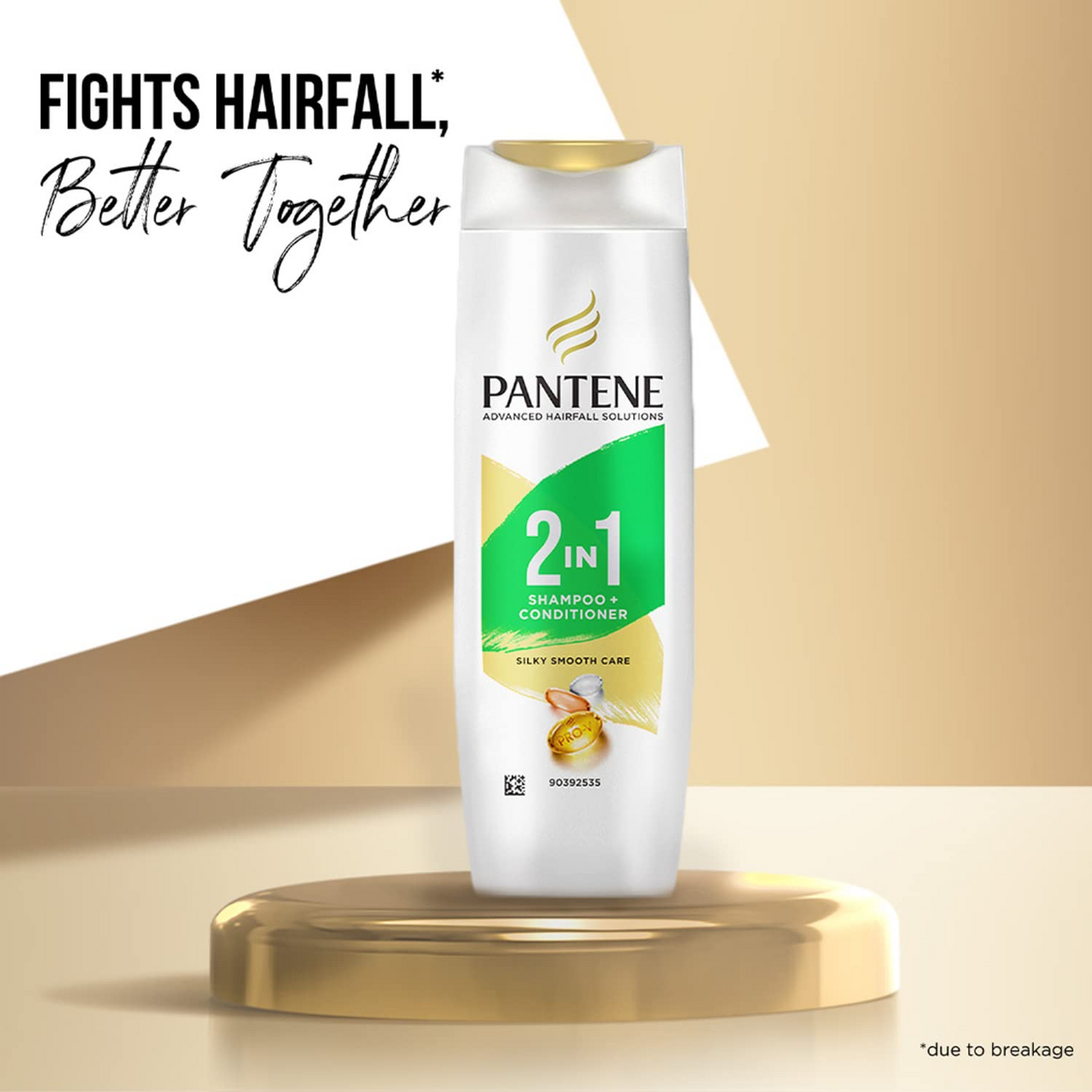 Pantene Advanced Hairfall Solution, 2in1 Anti-Hairfall Silky Smooth Shampoo & Conditioner for Women, 180ML