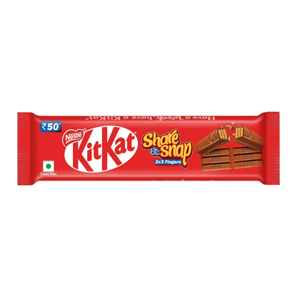 KIT KAT Share & Snap 2X3 Fingers Wafer Bar, 57 gram, Refined Wheat flour (Maida),?Sugar, Milk solids (16.2%), Chocolate