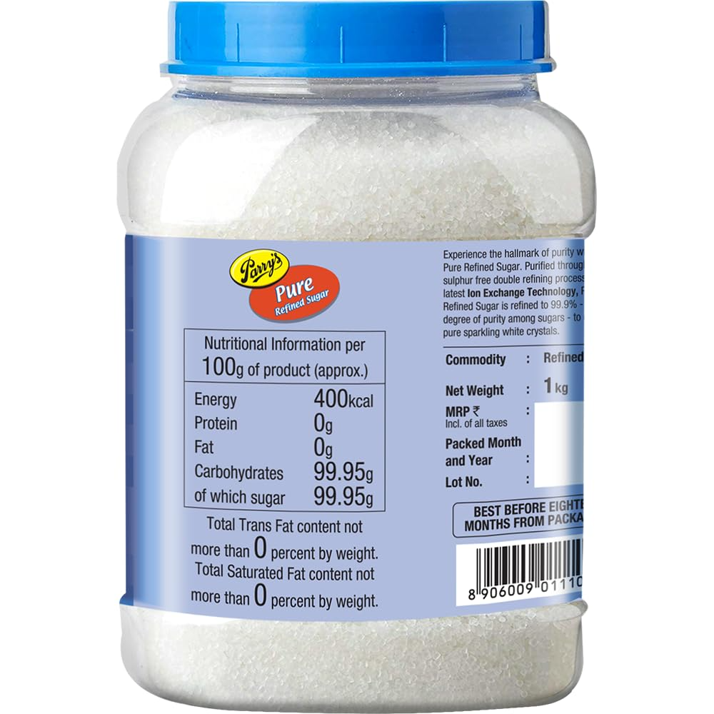 Parry's Pure Refined Sugar Jar, 1 kg