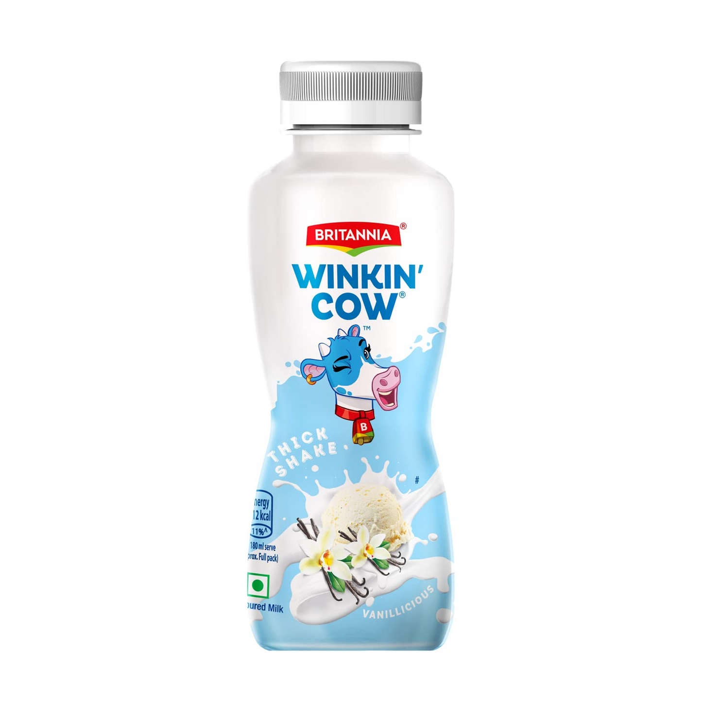 Britannia Winkin Cow Badam Flavoured Milk, 180 ml Pet Bottle