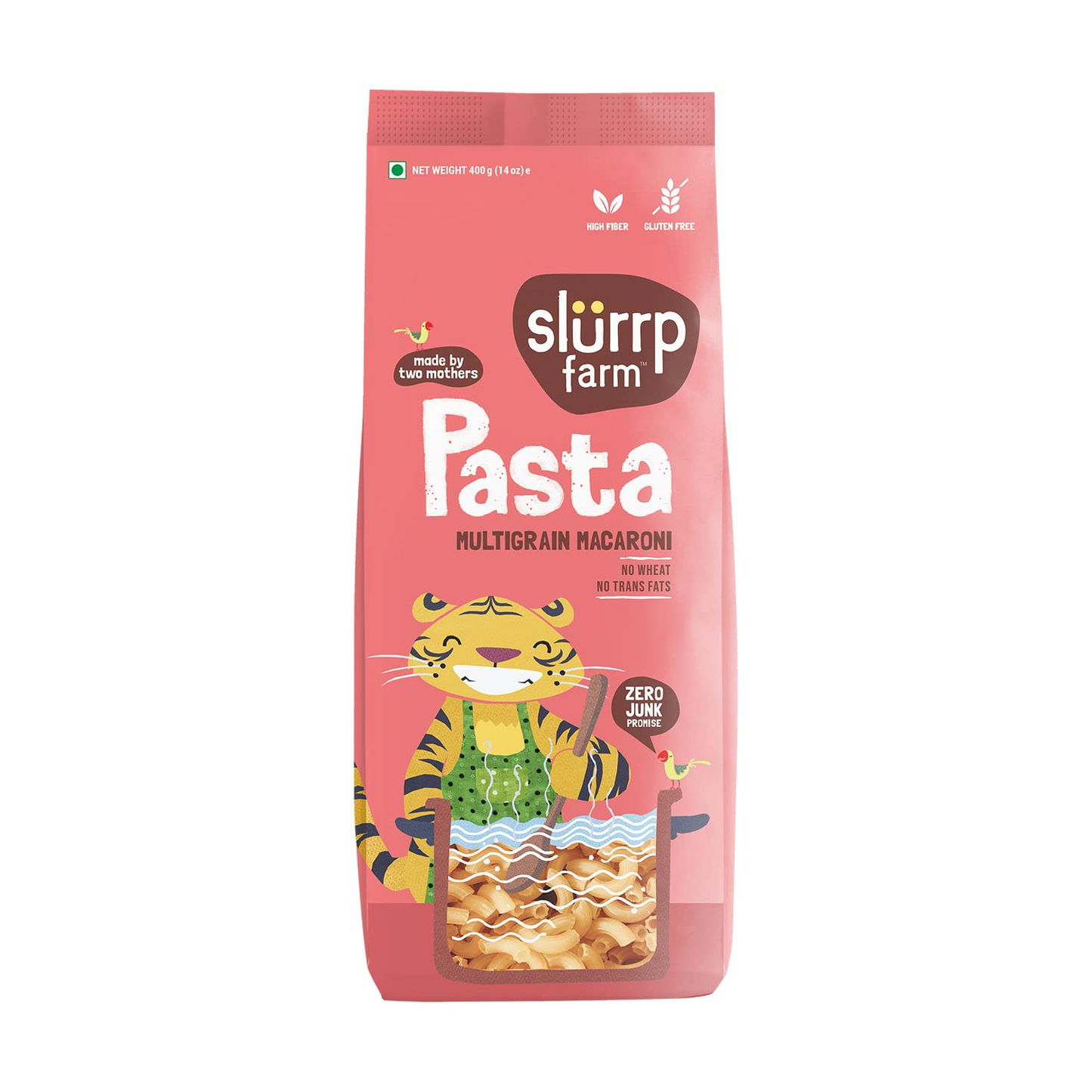 Slurrp Farm No Maida Macaroni Pasta | Gluten Free & Multigrain | Healthy Pasta made with Brown Rice and Corn | 400g