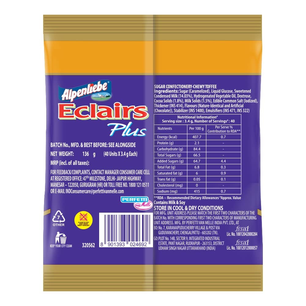 Chocoliebe Eclairs Plus Pouch, 40 Pieces, 136 g