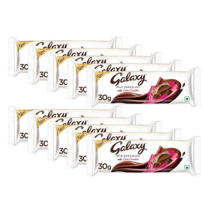 Galaxy Silky Smooth Milk Chocolate with Cookie Crumble | Loaded with the Goodness of Milk and Delicious & Crumbly Cookie Pieces | | 30 g | Pack of 10