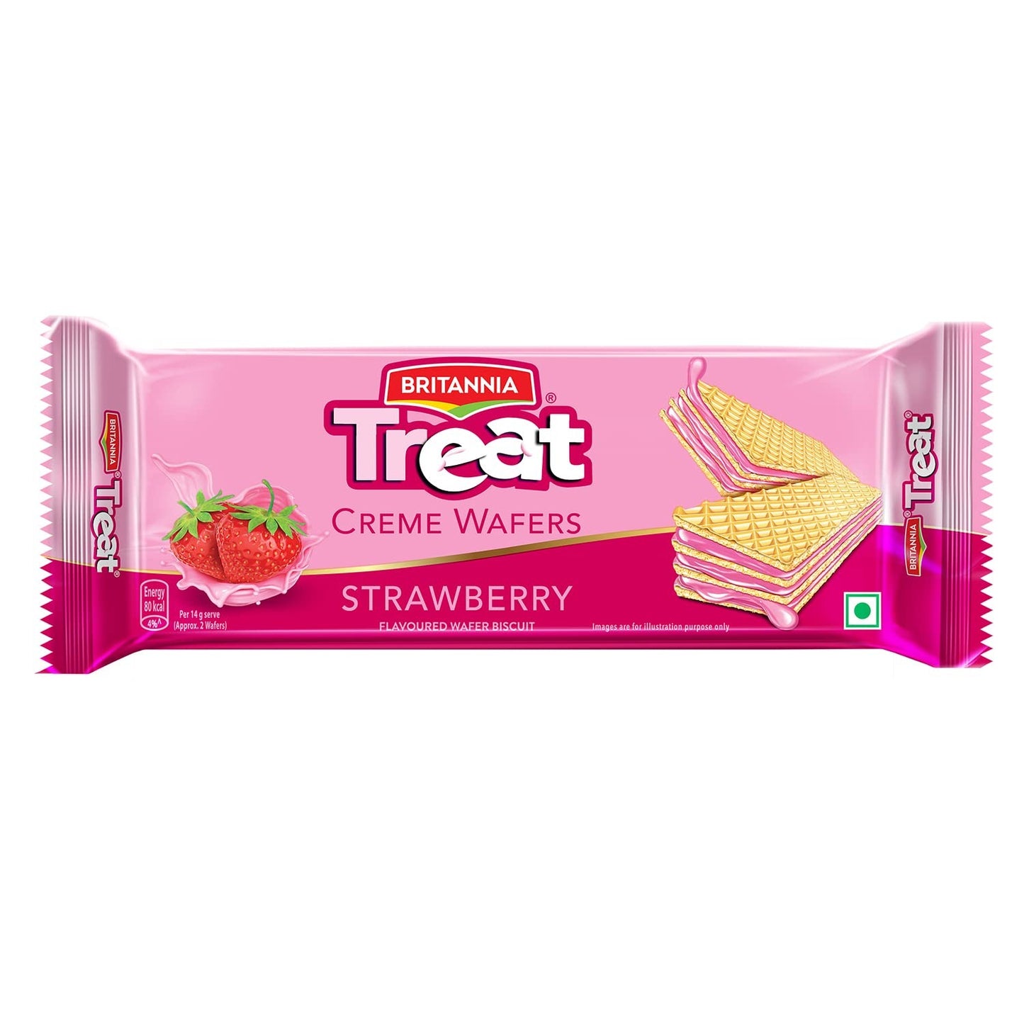 Britannia Treat Crème Wafers - Vanilla Flavoured Wafer Biscuit | 55 gm