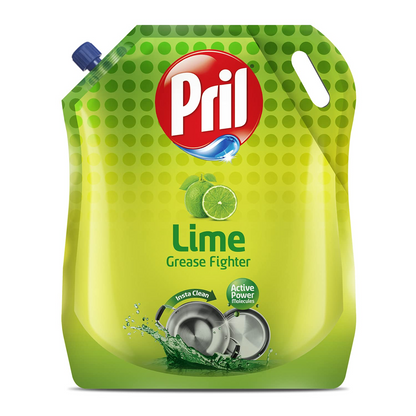 Pril Lime Grease Fighter 1.5 L | Insta Clean | With Active Power molecules that removes grime with ease | Zero White Residue.