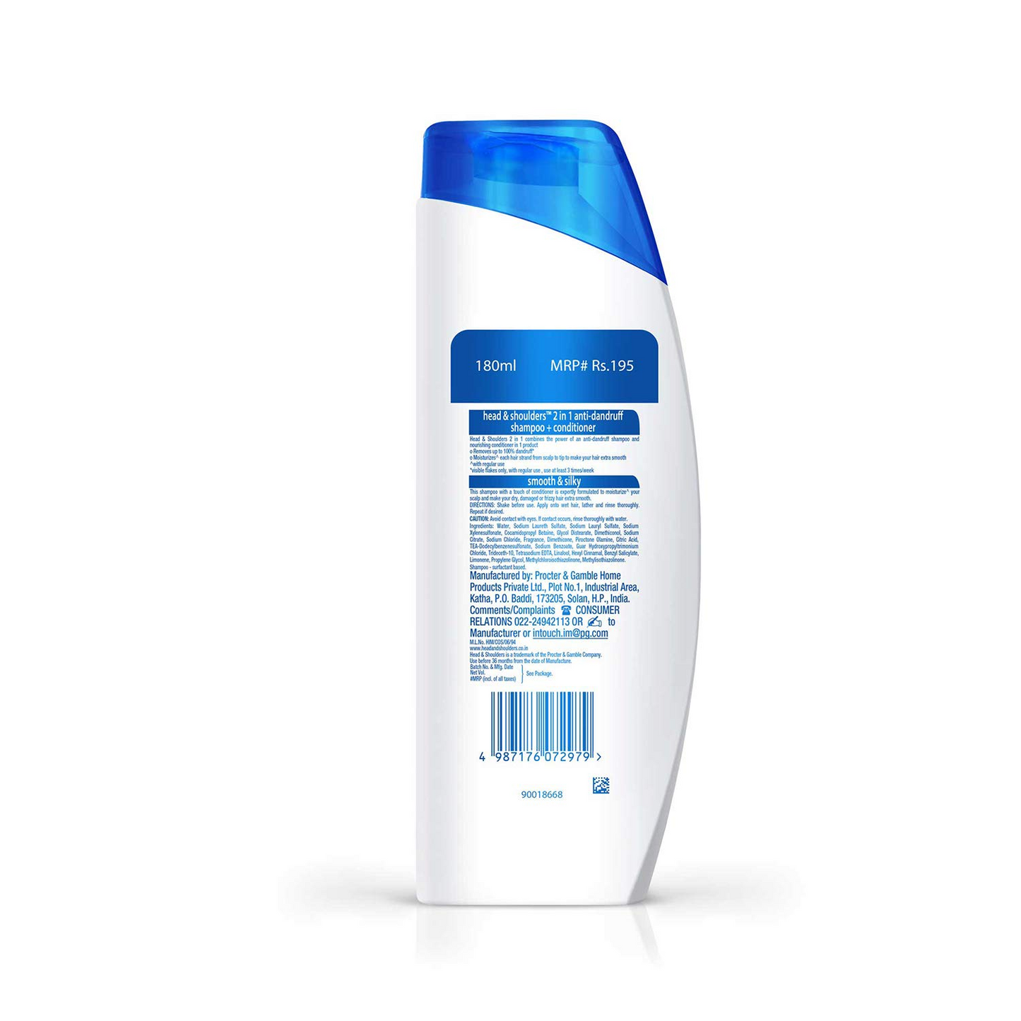 Head & Shoulders 2-In-1 Smooth And Silky Anti Dandruff Shampoo + Conditioner, 180Ml