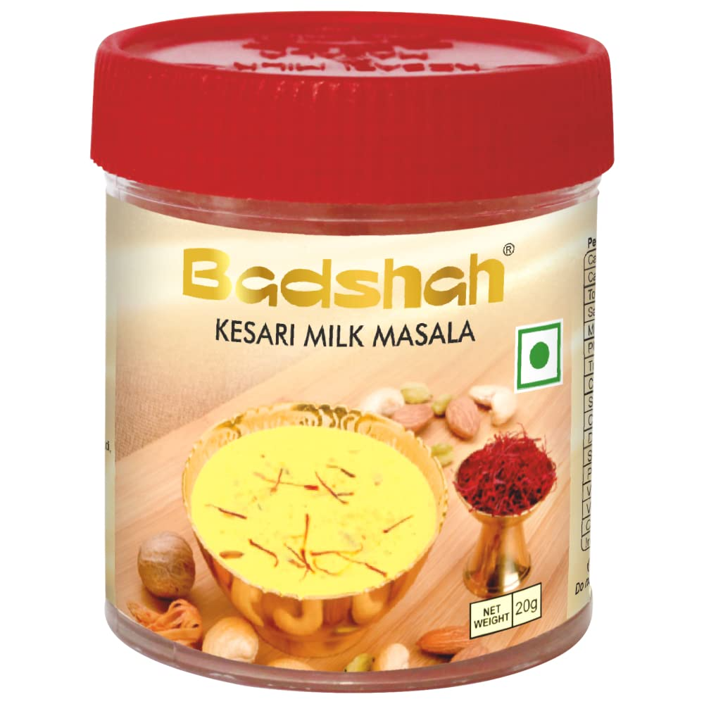 Badshah Kesari Milk / Doodh Masala Powder / Made with Almond, Cashew Nuts, Cardamom (Elaichi) Saffron (Kesar) /  20 Gram