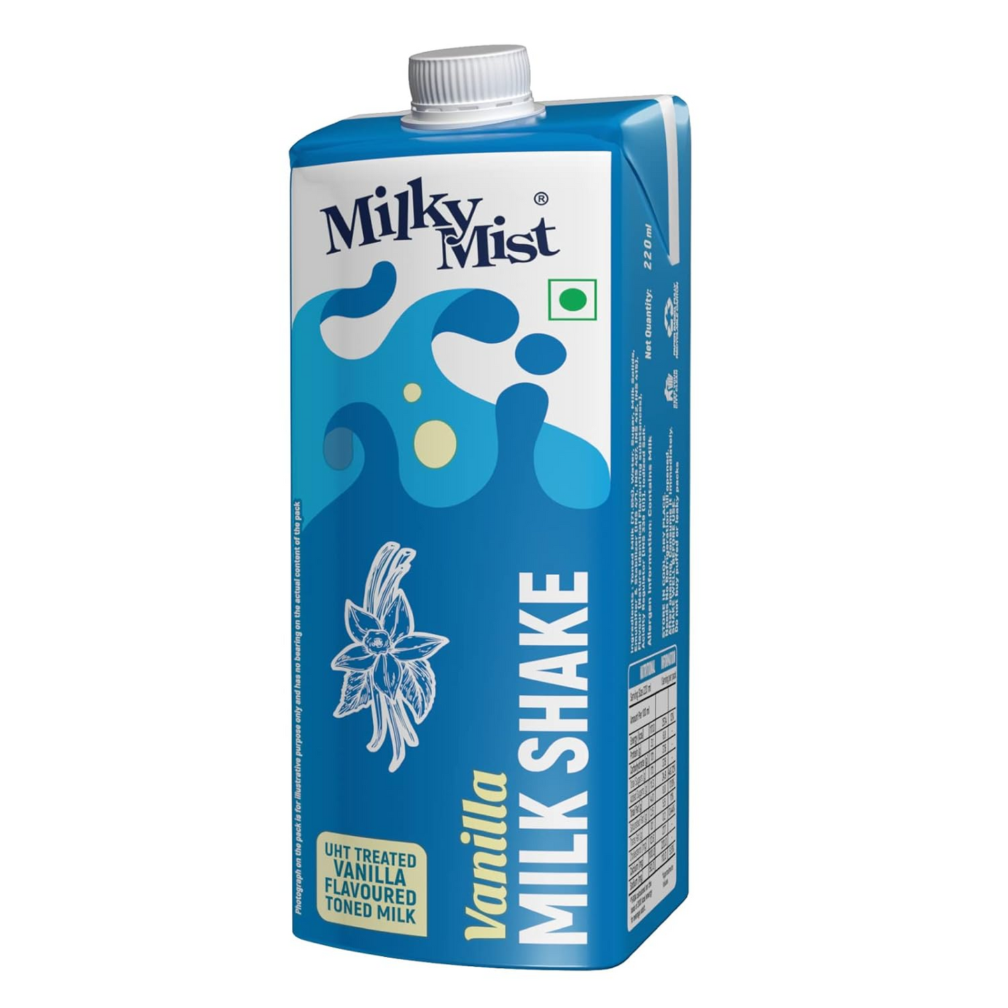 Milky Mist Milk Shake Vanilla Tetra Pack, 220 ml