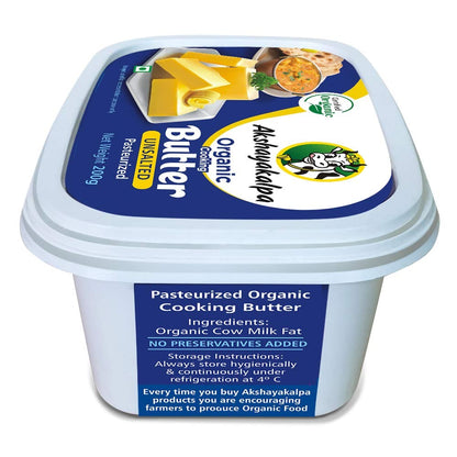 Akshayakalpa Organic Cooking Butter Unsalted Tub, 200 g