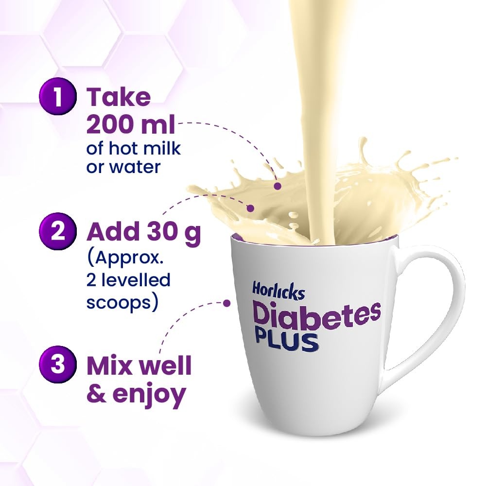 Horlicks Diabetes Plus, Vanilla, 400G, Powder | Helps Manage Blood Sugar | Starts Working From Day 1