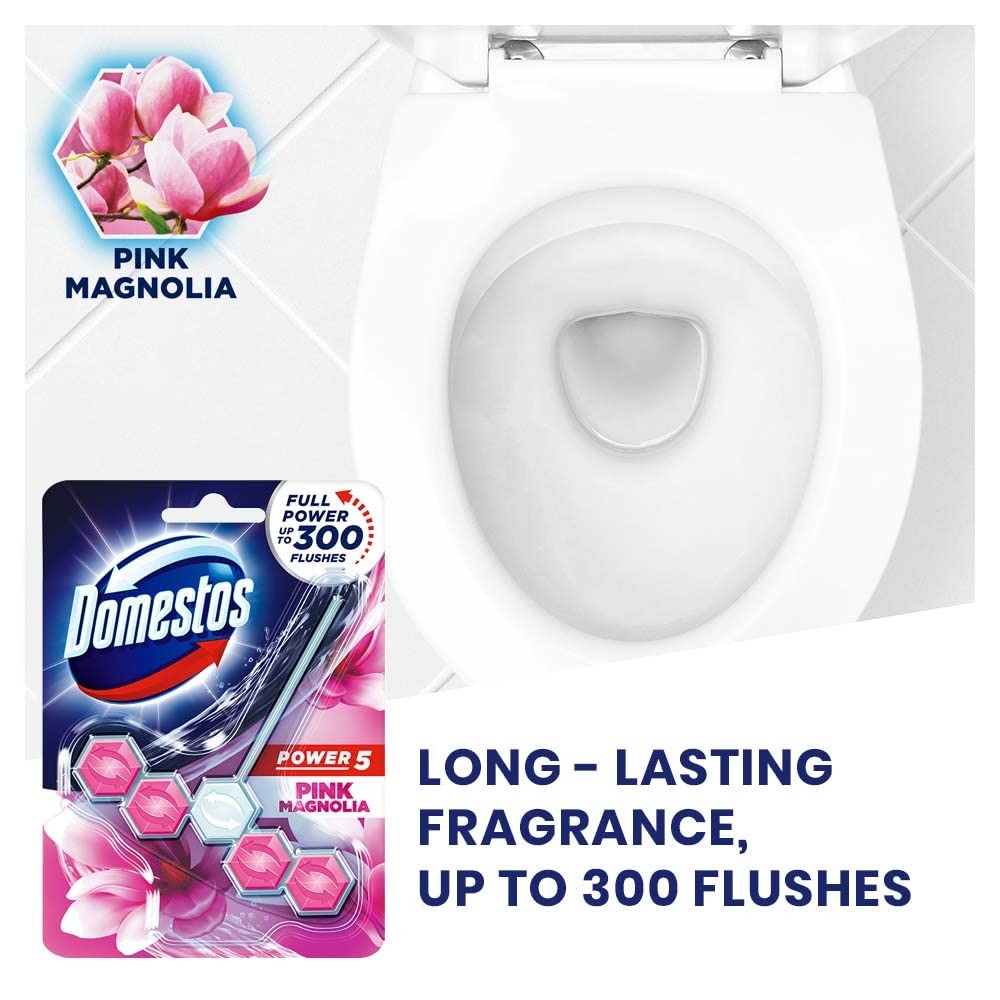 Domestos Power 5 Toilet Blocks 55g Pack of 2 Pink