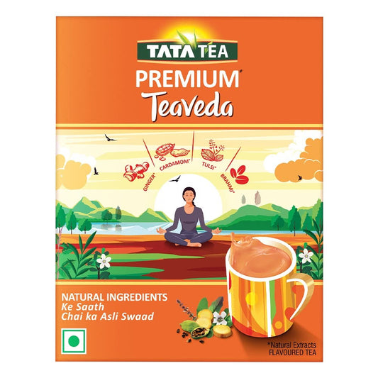 Tata Tea Premium Teaveda | With Goodness of Time-tested Indian Ingredients -Tulsi, Elaichi, Ginger & Brahmi | Flavoured Tea | 250g