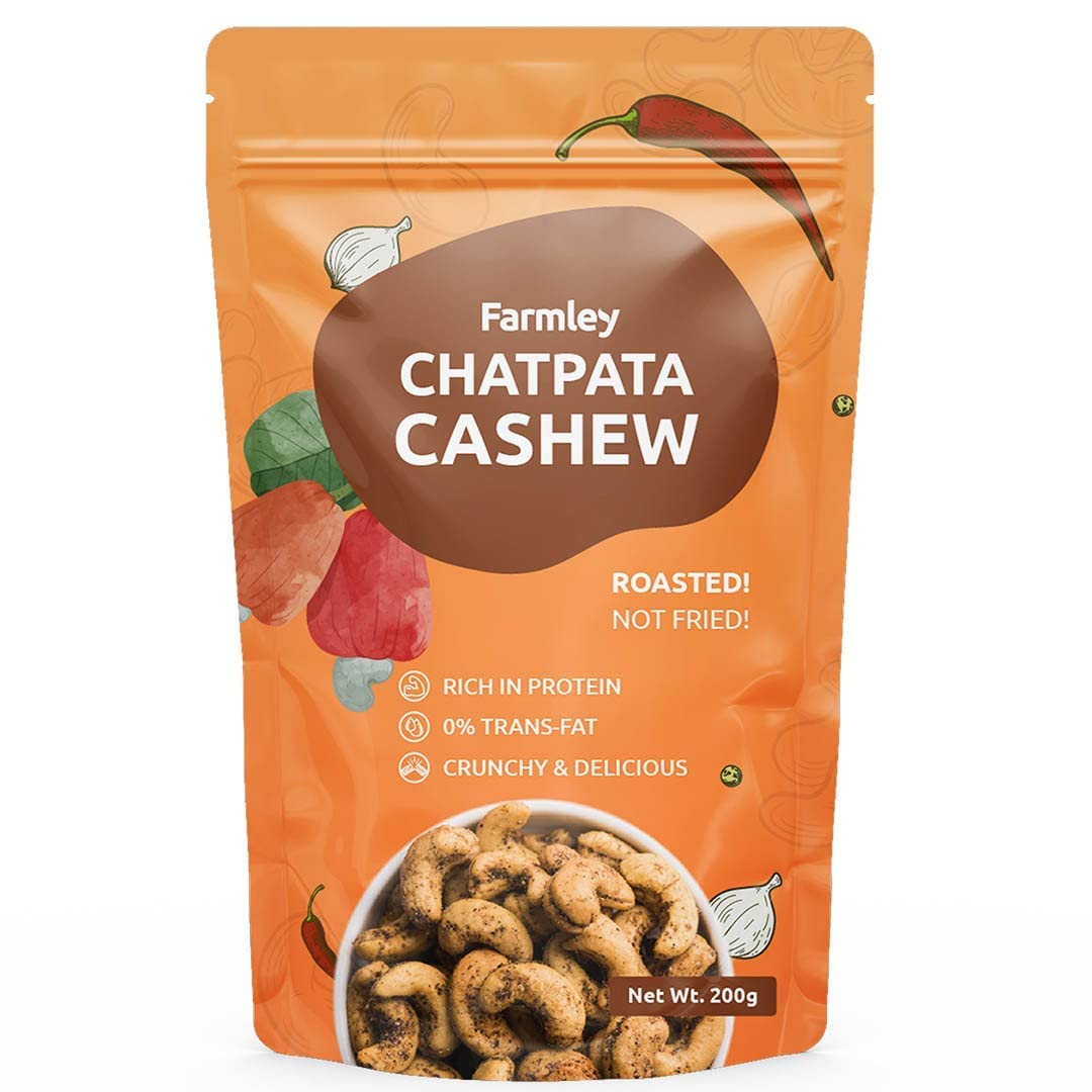 Farmley Premium Chatpata Flavoured Roasted Dry Nut Cashew Snacks 200 g ...