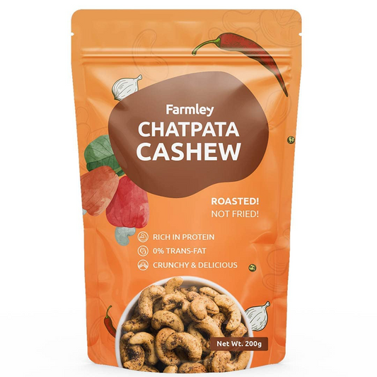 Farmley Premium Chatpata Flavoured Roasted Dry Nut Cashew Snacks 200 gm | Rich in Protein | Crunchy & Delicious