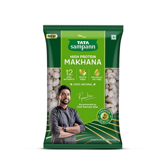 Tata Sampann High Protein Fox Nuts (Phool Makhana) 200g with 12 Vital Nutrients, Rich in Fiber, Naturally Fat-Free, Recommended by Chef Ranveer Brar