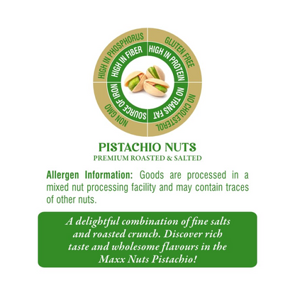 Nutrela Maxx Nuts Pistachios 200g Pista, Super Crunchy Shelled Nuts, Roasted & Salted, Vitamins & Minerals Rich Dry Fruit