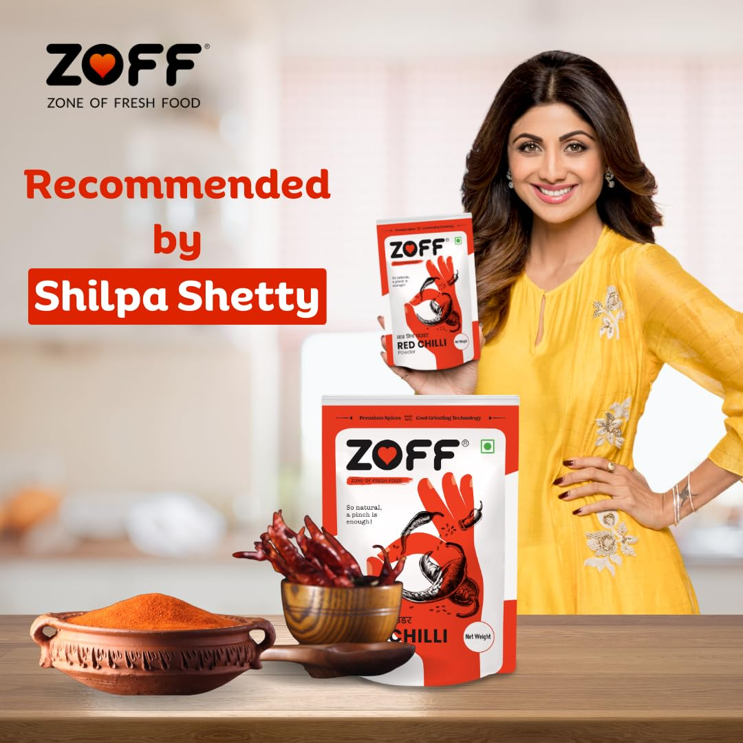 Zoff Red Chilli Powder 500g| 100% Natural No Added Color | No Added Preservatives | Premium Zip Lock Pouch | Net weight - 500g