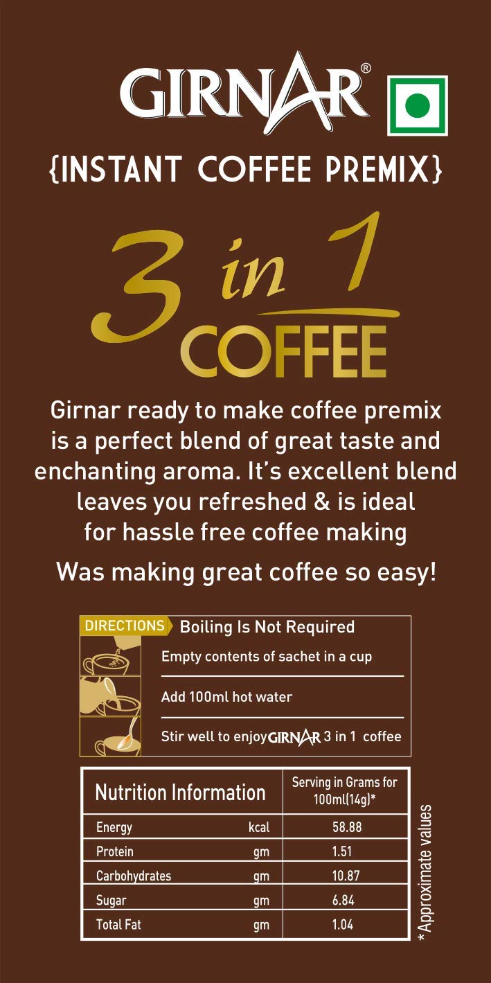 Girnar Instant Premix 3 in 1 Coffee (10 Sachets)