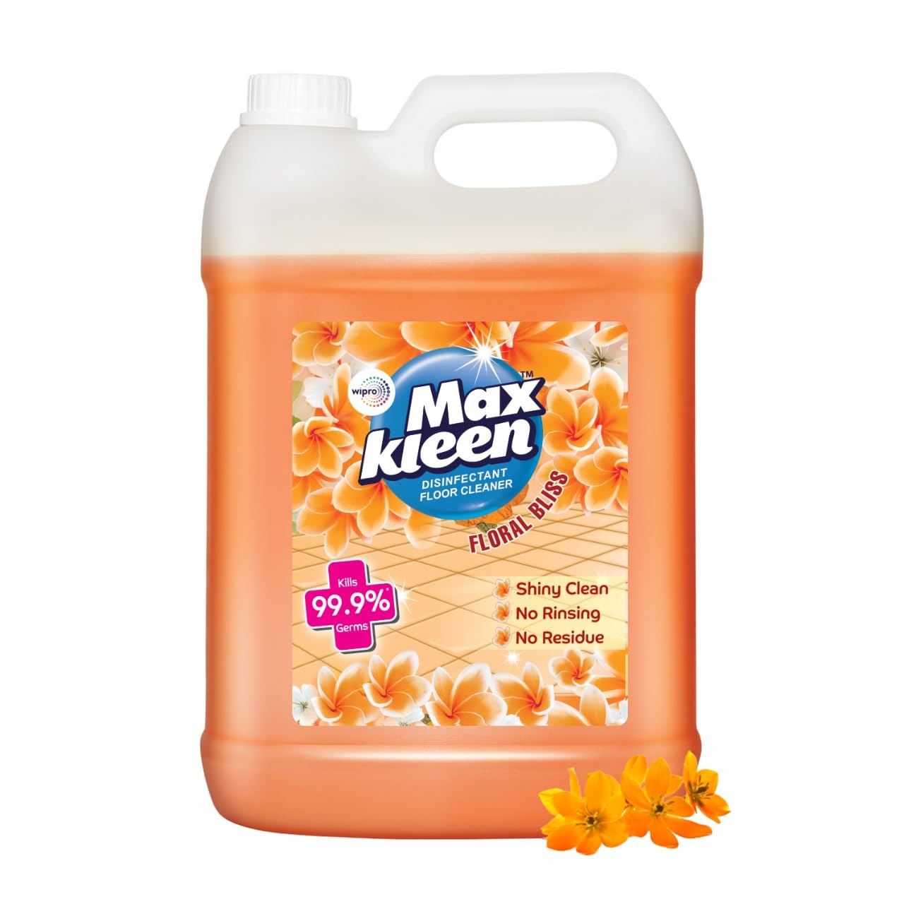 Wipro Maxkleen Floral Bliss Disinfectant Floor Cleaner| 99.9% Germ Protection with Deep Cleaning Technology| Safe for Kids & Pets| 5L