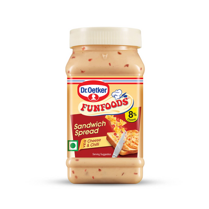 Dr. Oetker FunFoods Sandwich Spread Cheese & Chilli, 250gram, Ready to use, 100% Veg