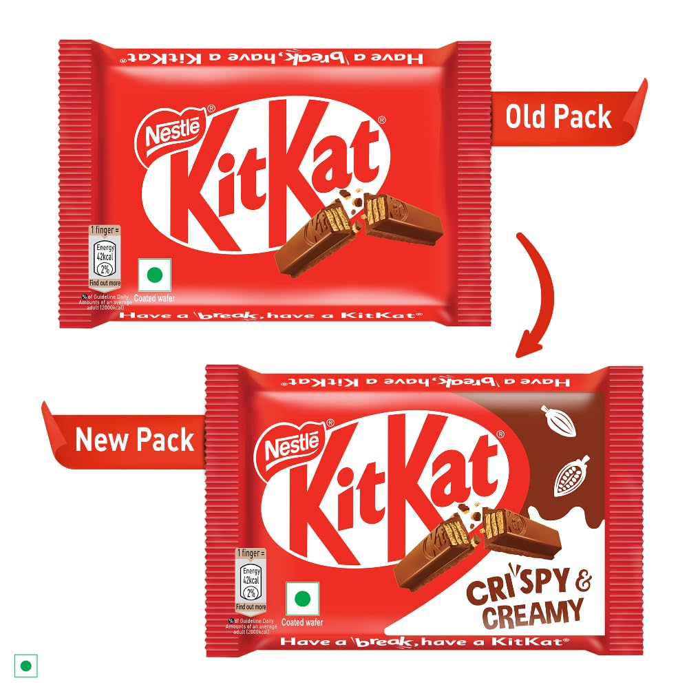 Nestlé KitKat Crispy & Creamy, 4 Finger, Chocolate Coated Wafer, 38.5g