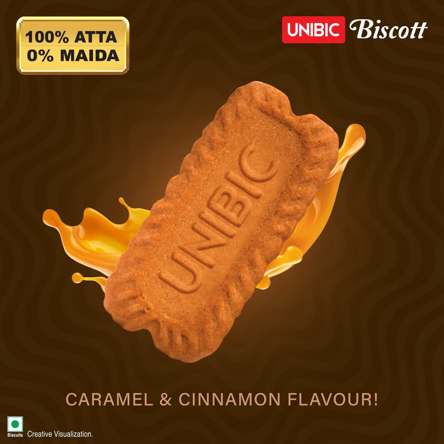 Unibic Biscott in Caramel and Cinnamon Flavour 250g, Traditionally Baked Atta Biscuit, No Maida, Crunchy and Healthy