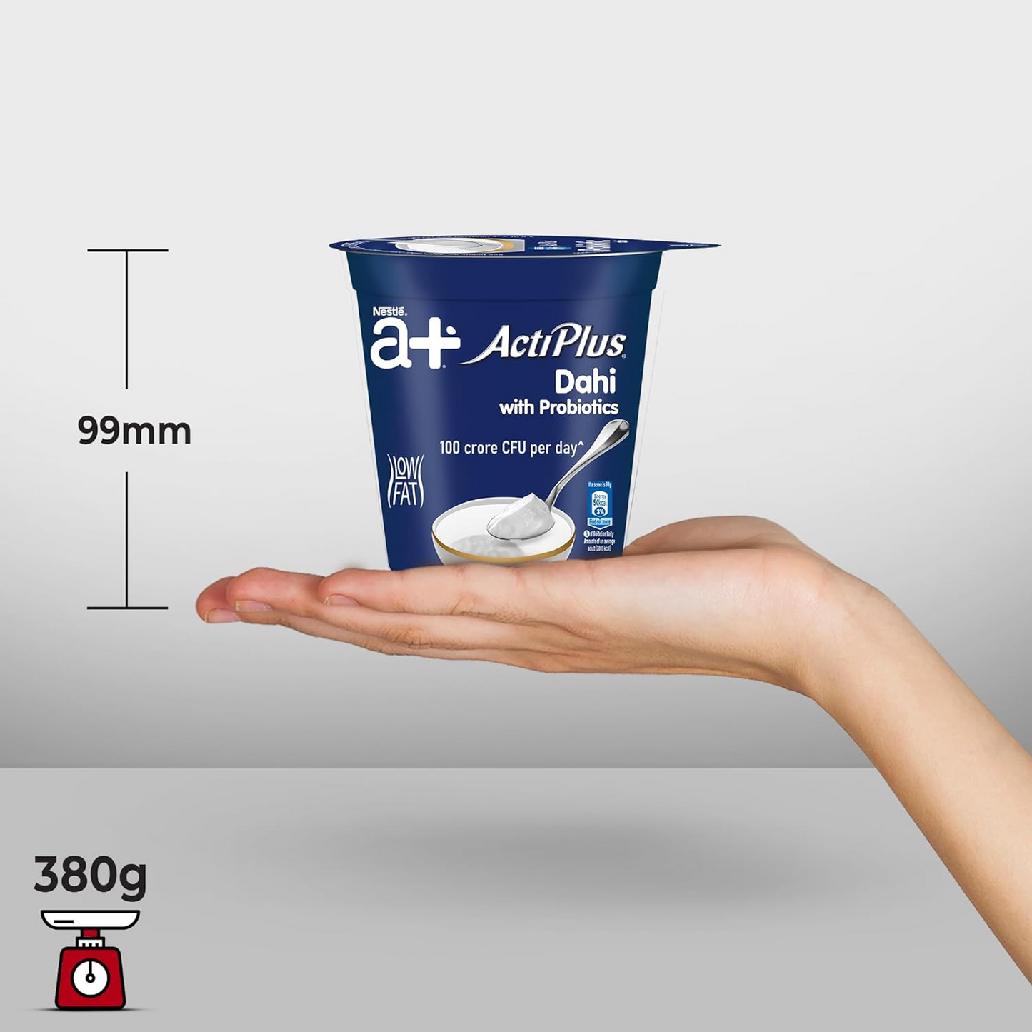 Nestle a+ Actiplus Dahi, 380 g Cup| Probiotic Curd