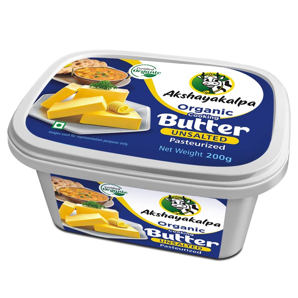 Akshayakalpa Organic Cooking Butter Unsalted Tub, 200 g