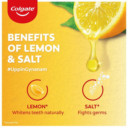 Colgate Active Salt Lemon Toothpaste , Pack of 200g Germ-Fighting  Toothpaste With Active Natural Salt  & Lemon For Fighting Sticky Germs