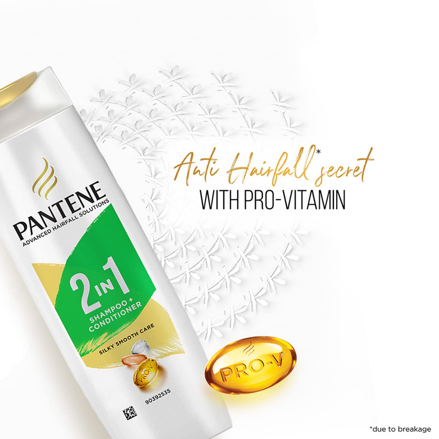 Pantene Advanced Hairfall Solution, 2in1 Anti-Hairfall Silky Smooth Shampoo & Conditioner for Women, 180ML