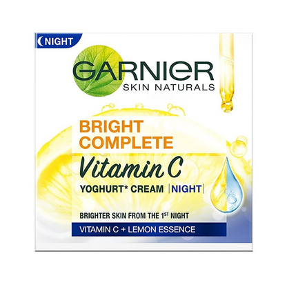 Garnier Skin Naturals, Night Cream, Anti-Dark Spots & Brightening, Bright Complete Vitamin C Yoghurt, 18 g