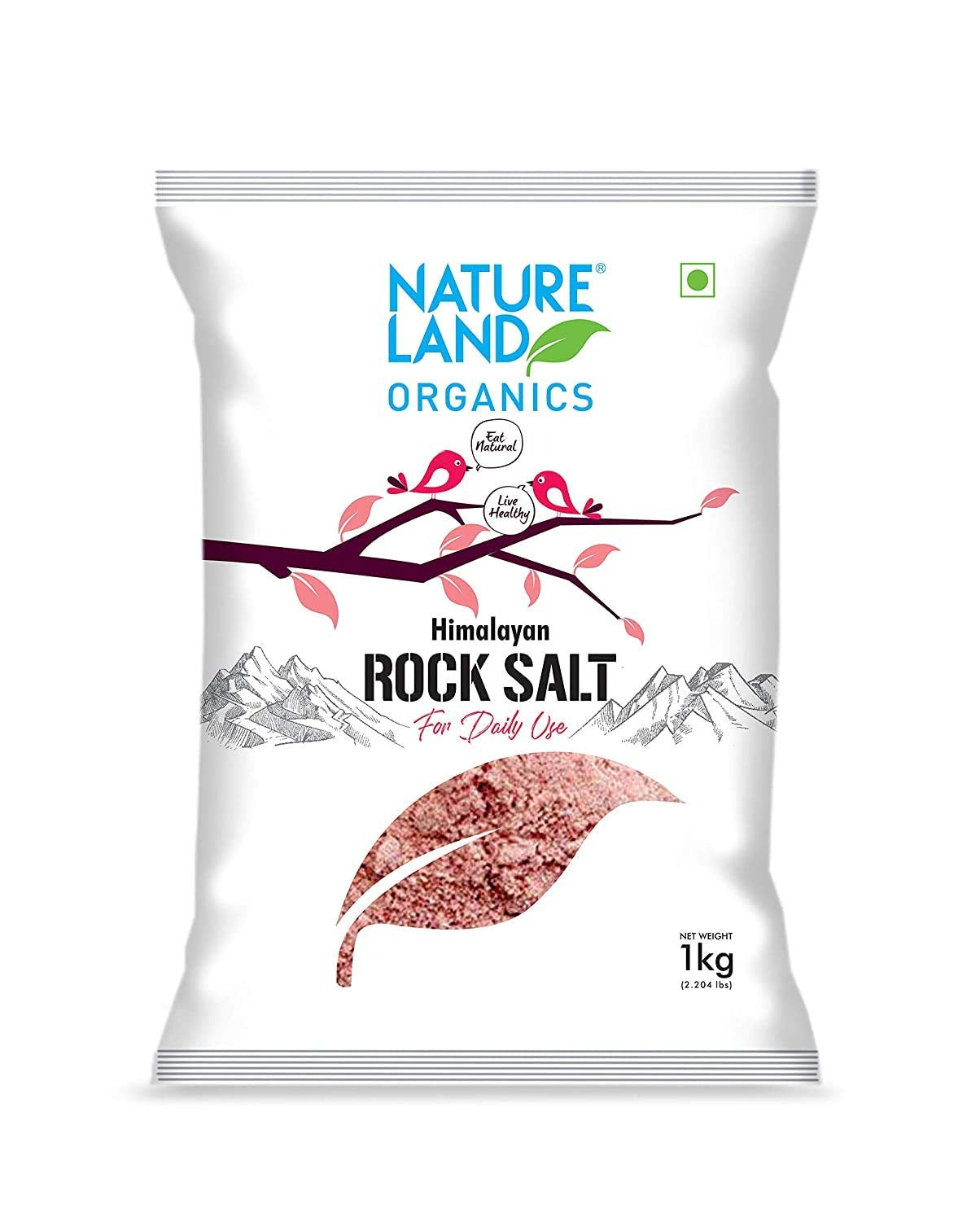 Natureland Organics Himalayan Pink Rock Salt 1 KG - Organic Rock Salt