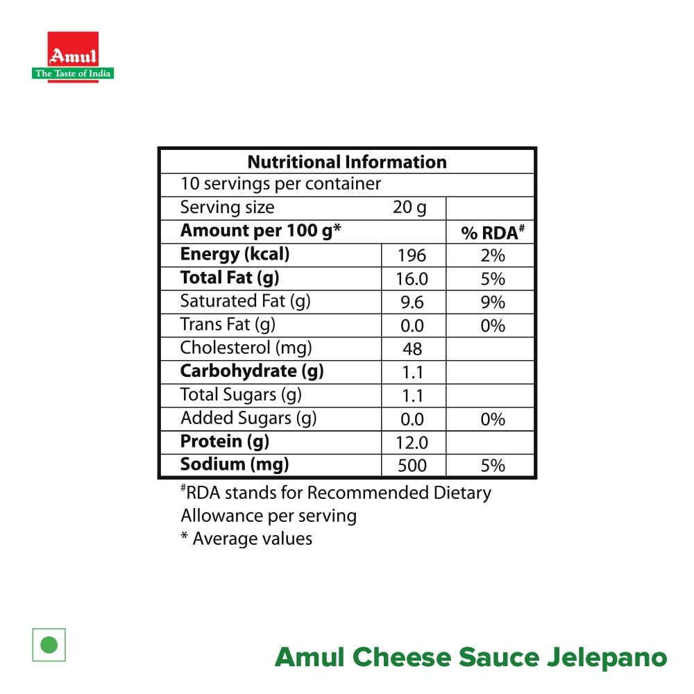 Amul Cheese Sauce Jalapeno, 200 g