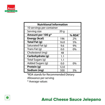 Amul Cheese Sauce Jalapeno, 200 g