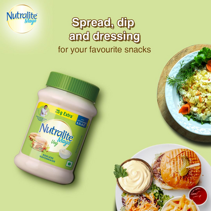 Nutralite Veg Mayo 300g (275g with 25g Extra)| Eggless Mayonnaise | Creamy & Cheesy Veg Mayonnaise|