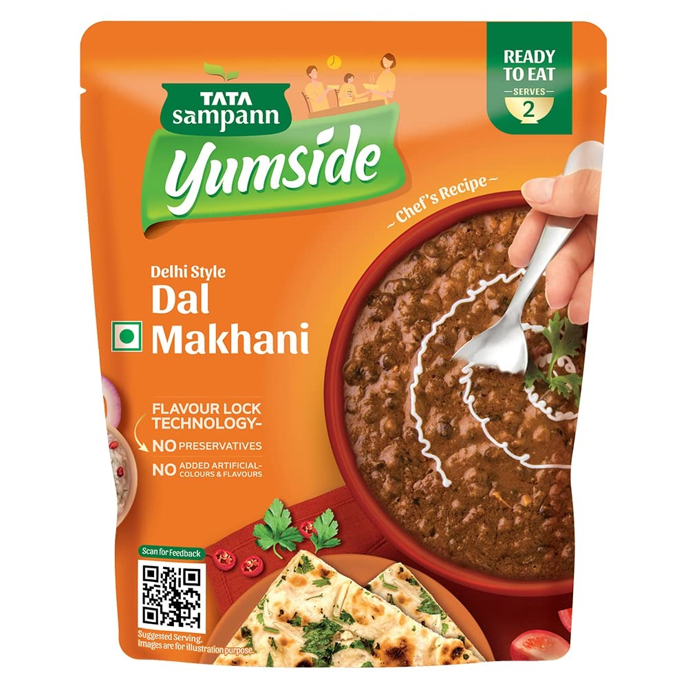 Tata Sampann Yumside Ready to Eat Dal Makhani, 285g, Instant Food, Delhi Style, Ready in 60 Secs