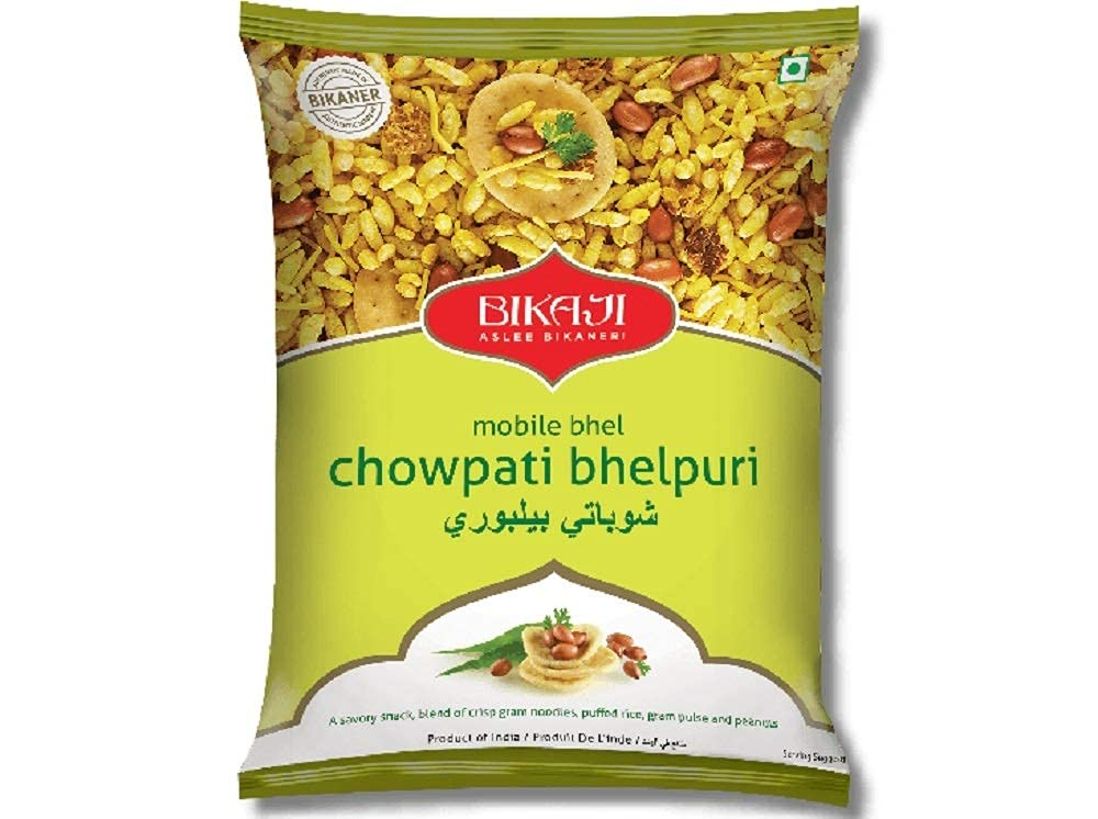 Bikaji Aslee Bikaneri - Chowpati Bhel Namkeen - 100% Vegetarian Indian Snacks 300gm (Pack of 3)