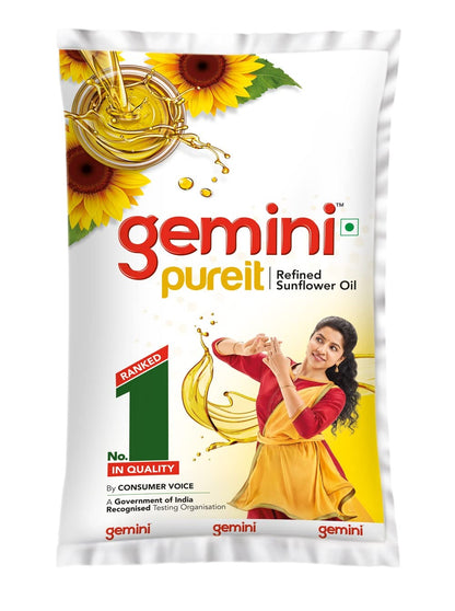 GEMINI PUREIT Refined Sunflower Oil 1LTR Pouch