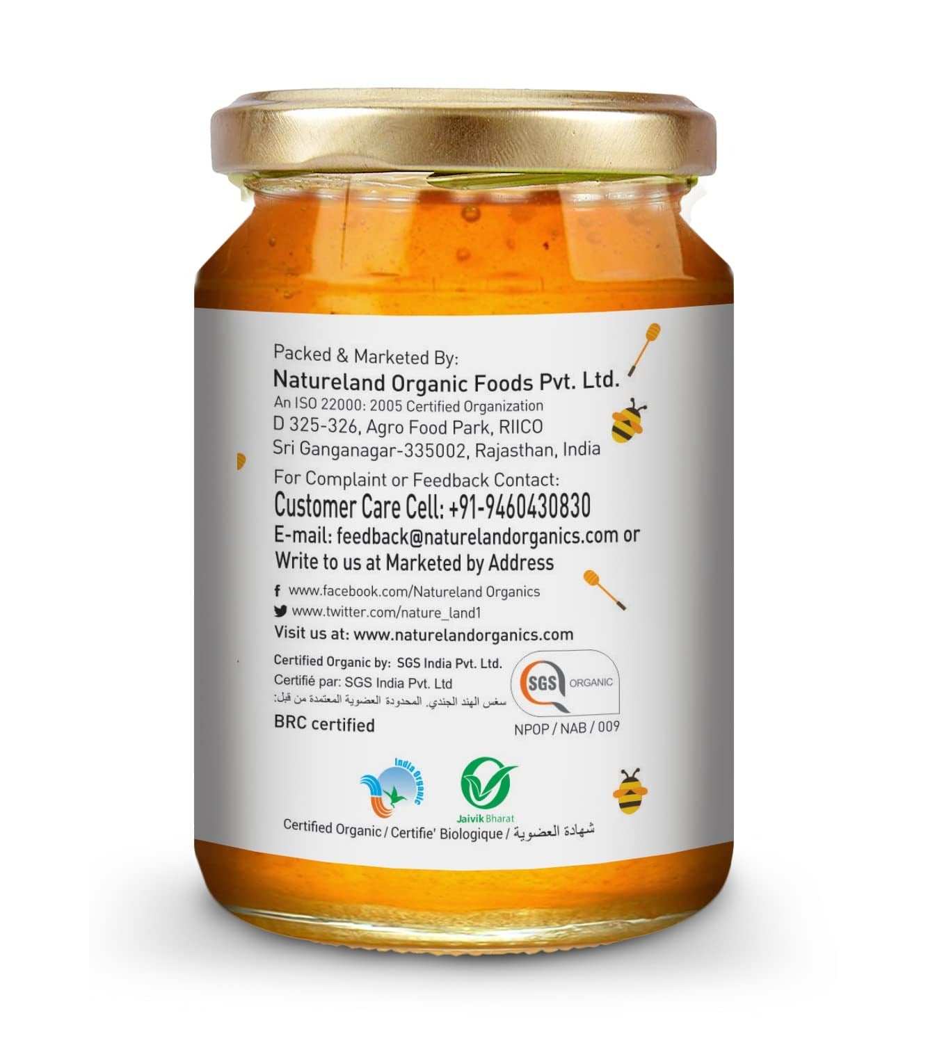 Natureland Organics Honey 500 Gm - Pure - Natural - Organic Honey