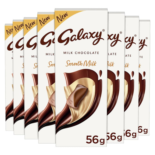 Galaxy Silky Smooth Milk Chocolate Bar | Loaded with the Goodness of Milk and Cocoa | Imported Smooth Chocolate |  56 g | Pack of 8