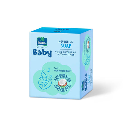 Parachute Advansed Baby Soap for Newborn Babies | Doctor Certified | Ph 5.5 | Virgin Coconut Oil & Coconut Milk | Prevents Dryness | 75gm x 3