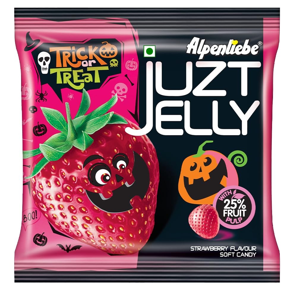 Alpenliebe Juzt Jelly, Strawberry Pouch, 171 g, 45 pc