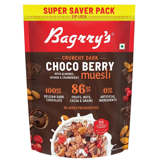 Bagrrys Crunchy Dark Choco Berry Muesli With Almond,Quinoa & Cranberries 750gm Pouch