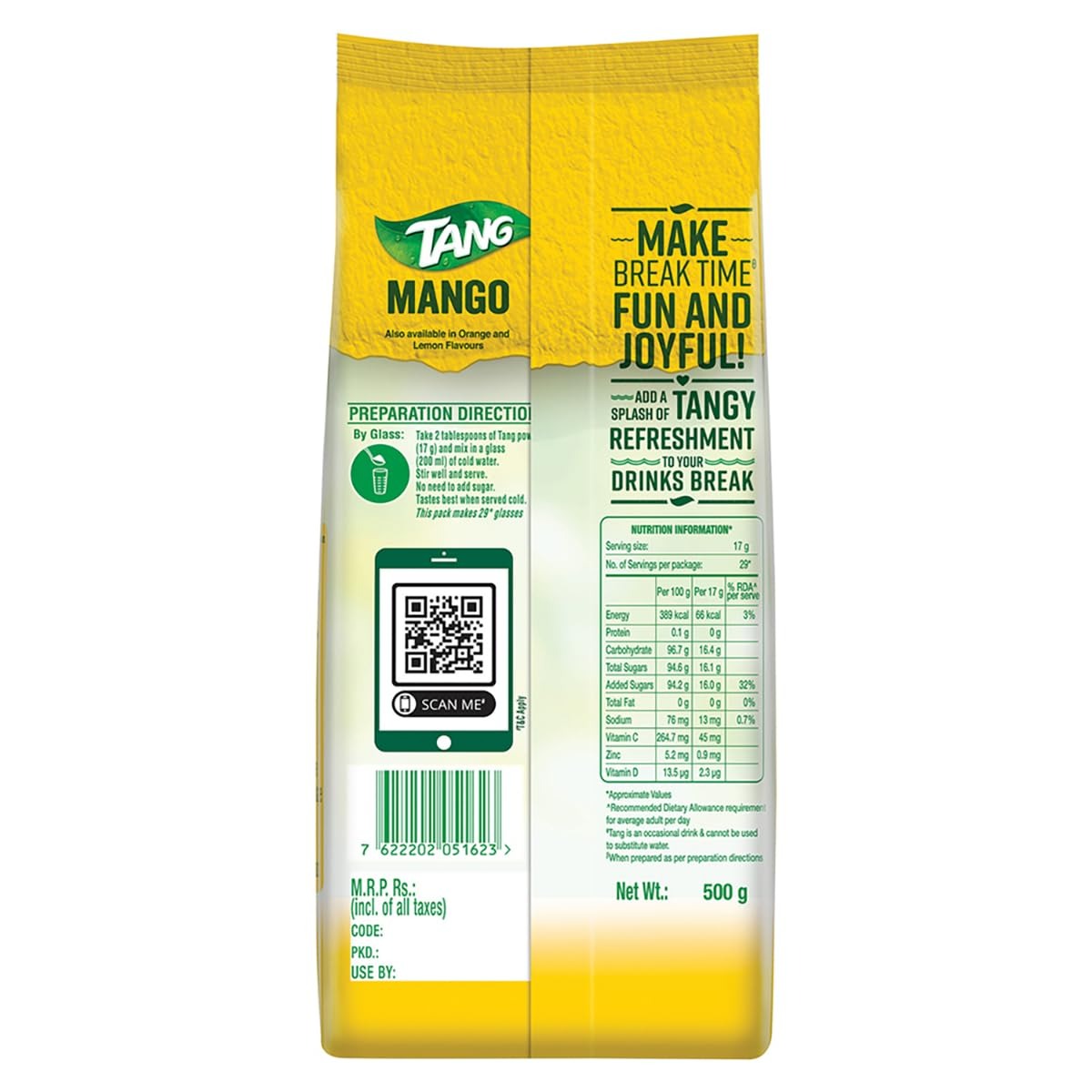 Tang Mango Instant Drink Mix, 500 g