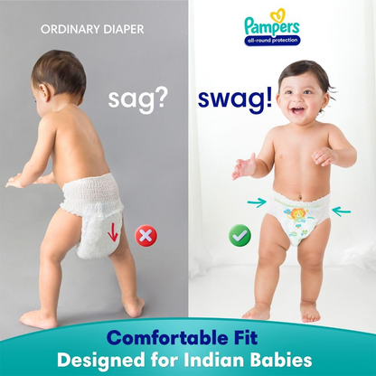 Pampers All round Protection Pants Style Baby Diapers, XX-large (XXL) Size, 42 Count, Anti Rash Blanket, Lotion with Aloe Vera, 15-25kg Diapers